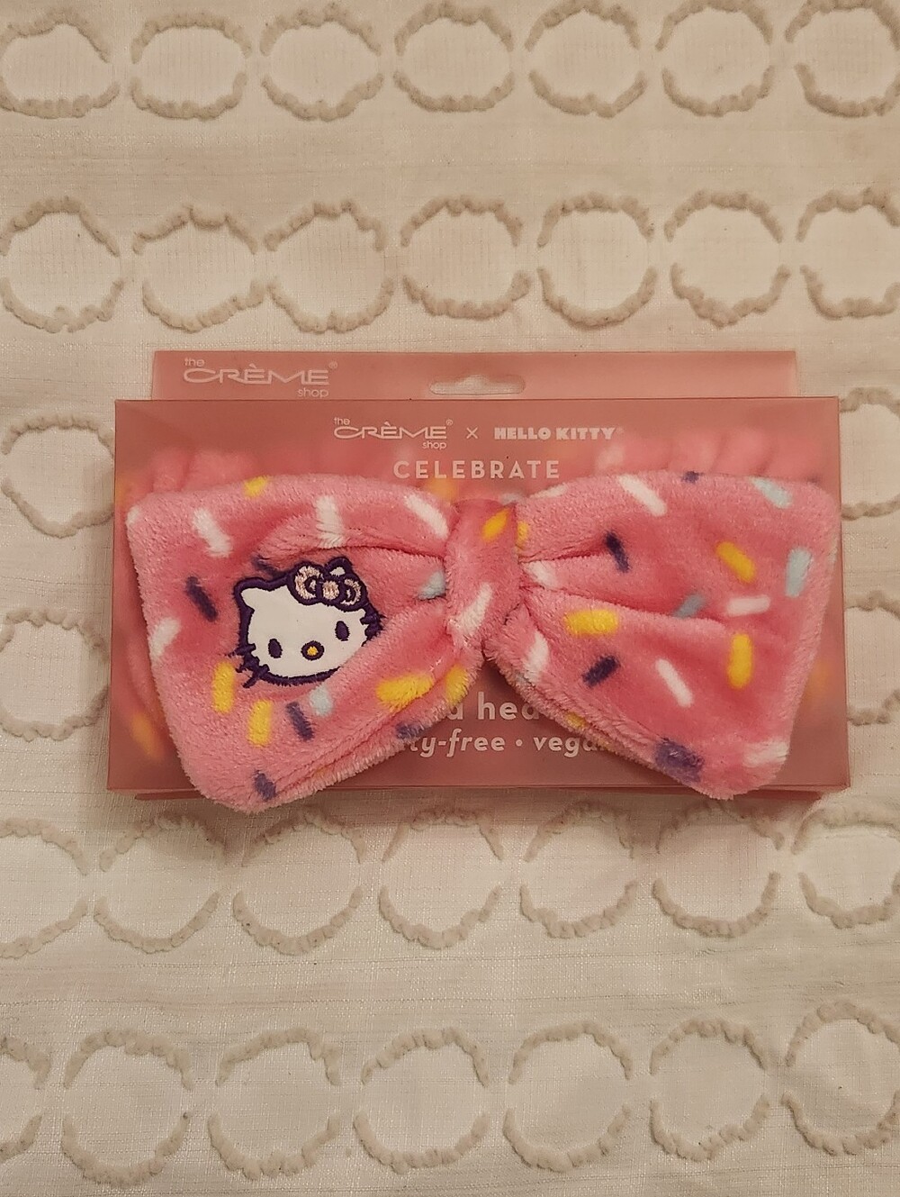 The Creme Shop X Hello Kitty Sprinkle Bow Plush Spa Headband New In Package